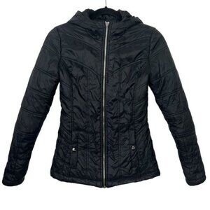Guess Black Quilted Karaline Jacket XS Flawed